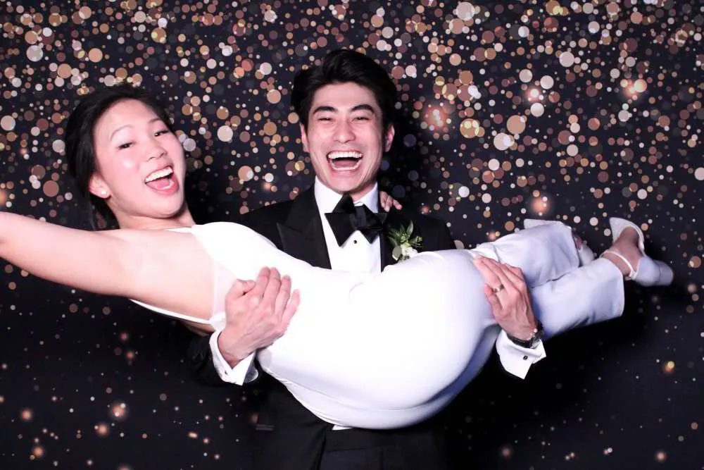 Wedding reception photo booth